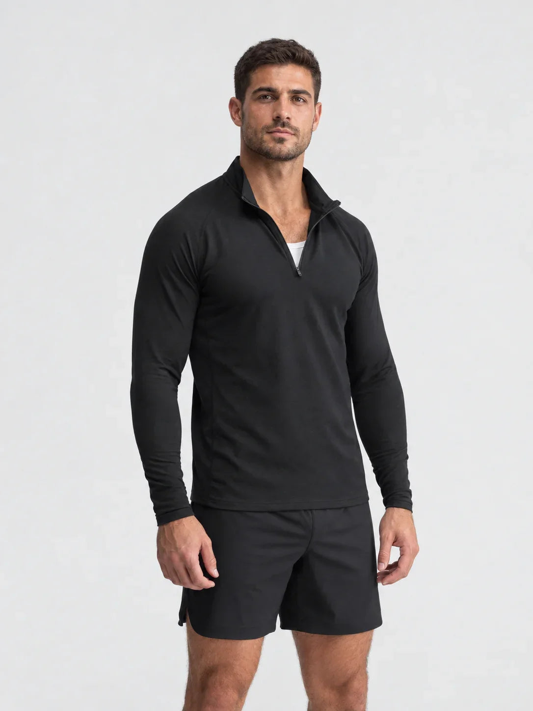Gripped Quarter Zip – Black