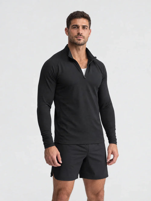 Gripped Quarter Zip – Black