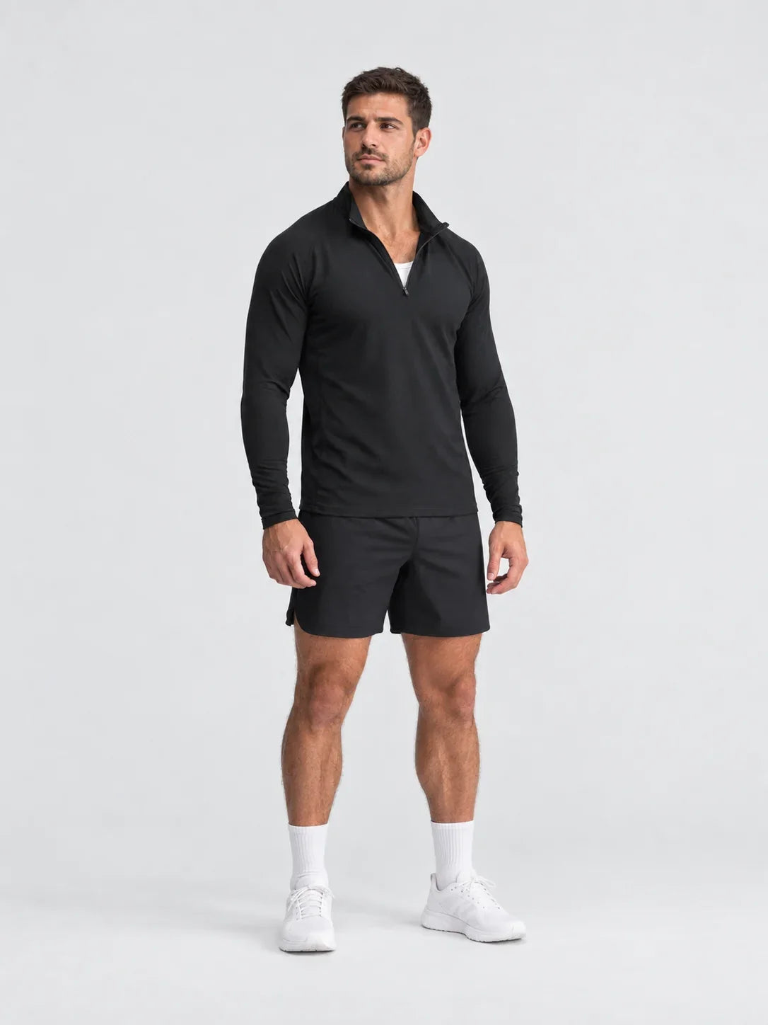 Gripped Quarter Zip – Black