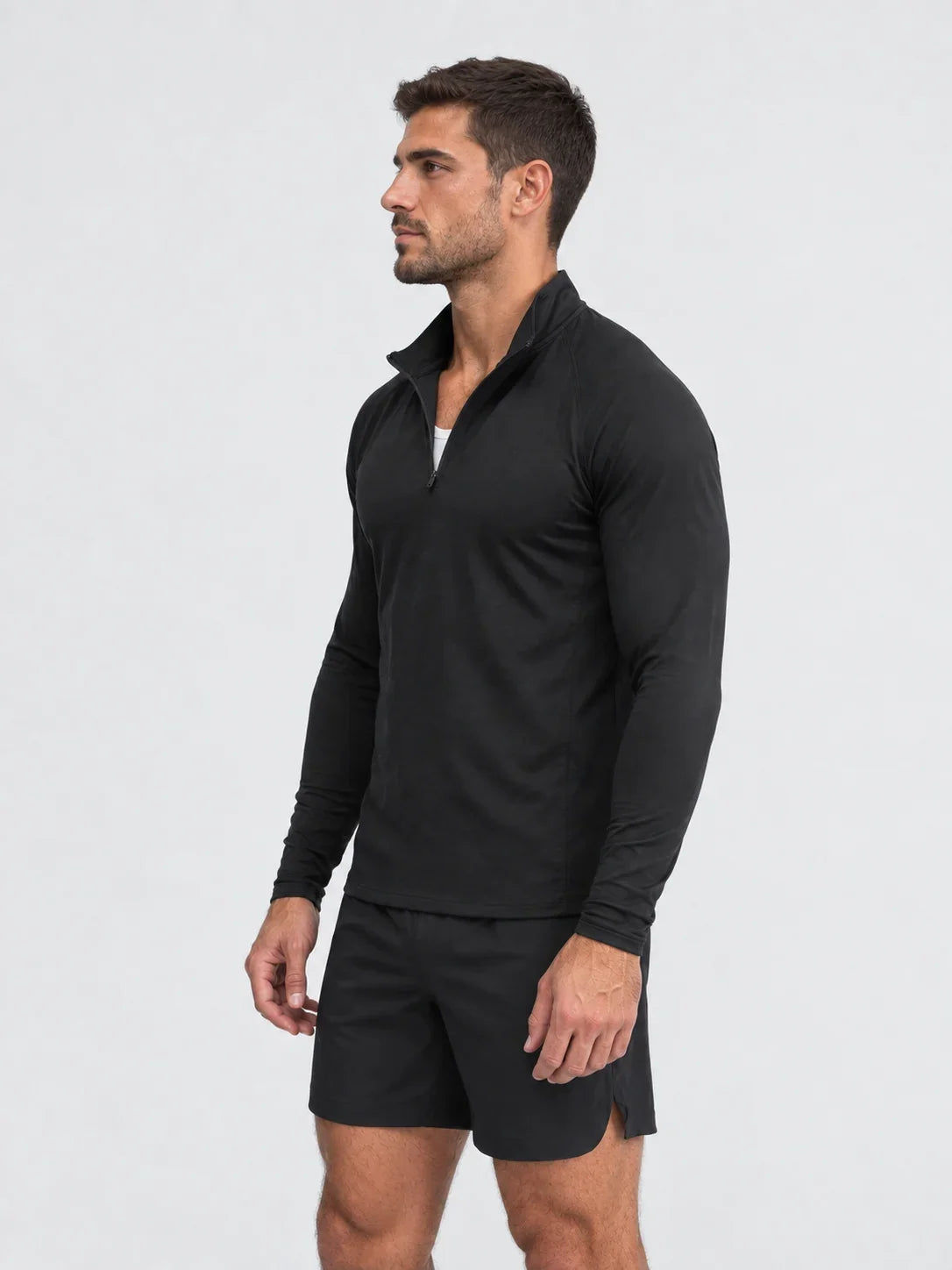 Gripped Quarter Zip – Black