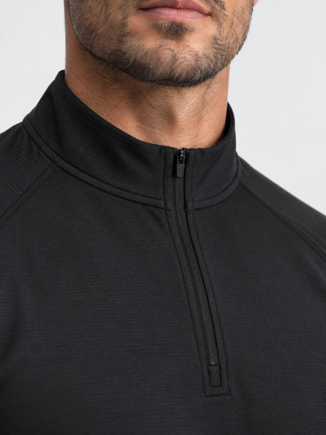 Quarter zip — close-up of the zipped collar